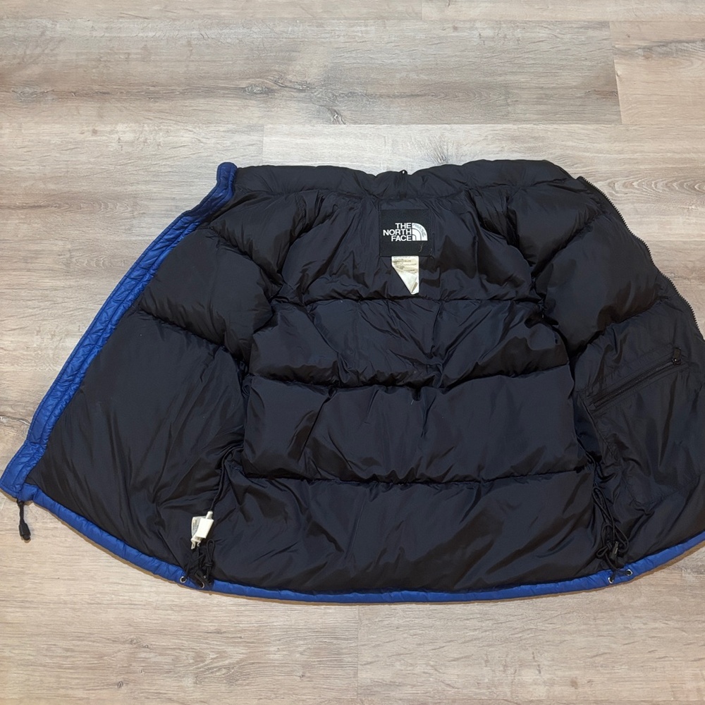 The North Face Nuptse 700-Fill Down Vest Mens Medium Blue Black Puff - Picture 6 of 11
